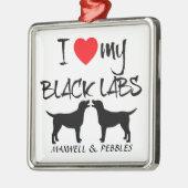 Custom I Liebe My Black Labradors Ornament Aus Metall (Links)