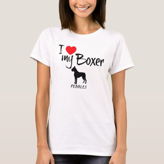 Custom I Liebe My Boxer T-Shirt (Vorderseite)
