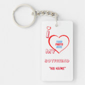 Custom "I Liebe My Boyfriend "his name" Schlüsselanhänger (Vorderseite)