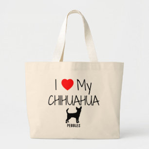 Custom I Liebe My Chihuahua Jumbo Stoffbeutel