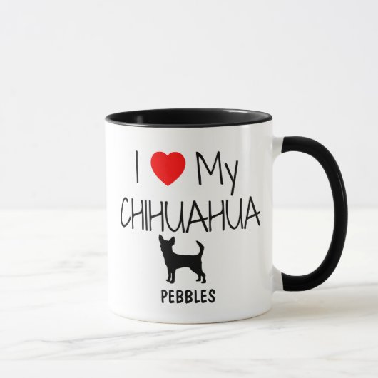 Custom I Liebe My Chihuahua Tasse (Rechts)