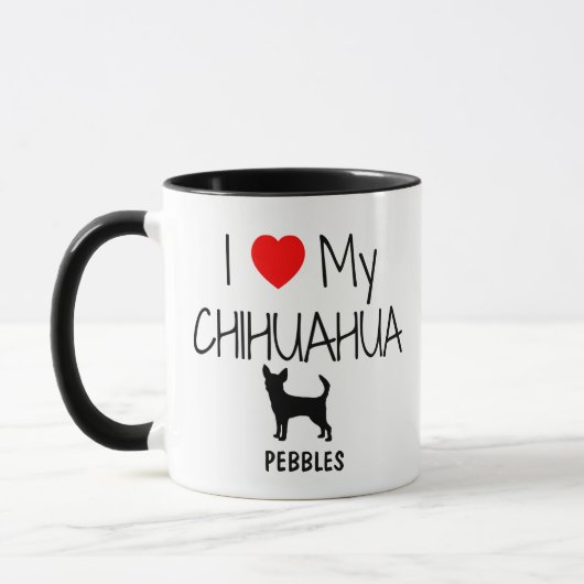 Custom I Liebe My Chihuahua Tasse (Links)