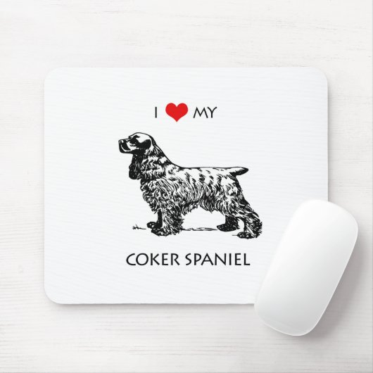 Custom I Liebe My Cocker Spanel Hund Mousepad (Mit Mouse)