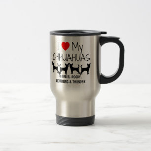 Custom I Liebe My Four Chihuahuas Reisebecher