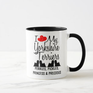 Custom I Liebe My Four Yorkshire Terriers Tasse