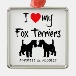 Custom I Liebe My Fox Terrier Ornament Aus Metall