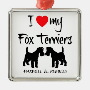 Custom I Liebe My Fox Terrier Ornament Aus Metall