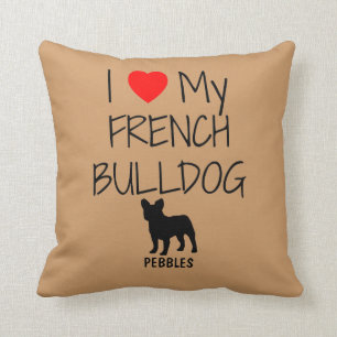 Custom I Liebe My French Bulldog Kissen
