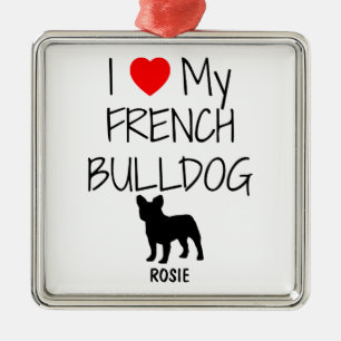 Custom I Liebe My French Bulldog Ornament Aus Metall