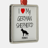 Custom I Liebe My German Shepherd Ornament Aus Metall (Rechts)