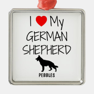 Custom I Liebe My German Shepherd Ornament Aus Metall