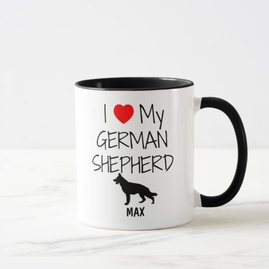 Custom I Liebe My German Shepherd Tasse (Rechts)