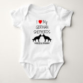 Custom I Liebe My German Shepherds Baby Strampler (Vorderseite)