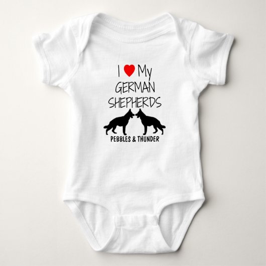 Custom I Liebe My German Shepherds Baby Strampler (Vorderseite)