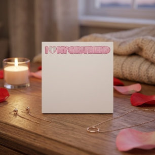 Custom I Liebe My Girlfriend - Foto hinzufügen Post-it Klebezettel