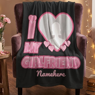 Custom I Liebe My Girlfriend - Foto & Name hinzufü Fleecedecke