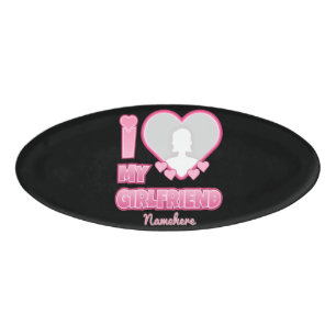 Custom I Liebe My Girlfriend - Foto & Name hinzufü Namenschild