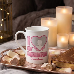 Custom I Liebe My Girlfriend - Foto & Name hinzufü Porzellantasse