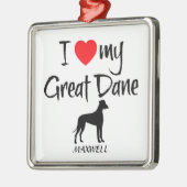 Custom I Liebe My Great Dane Silbernes Ornament (Links)