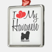Custom I Liebe My Havanese Silbernes Ornament (Links)