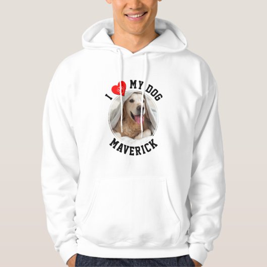 Custom I LIEBE MY HUND Hoodie (Vorderseite)