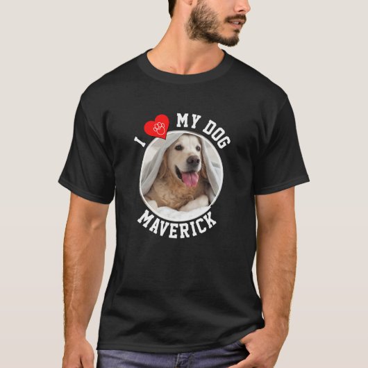 Custom I LIEBE MY HUND T-Shirt (Vorderseite)