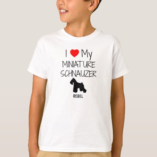 Custom I Liebe My Miniature Schnauzer T-Shirt (Vorderseite)