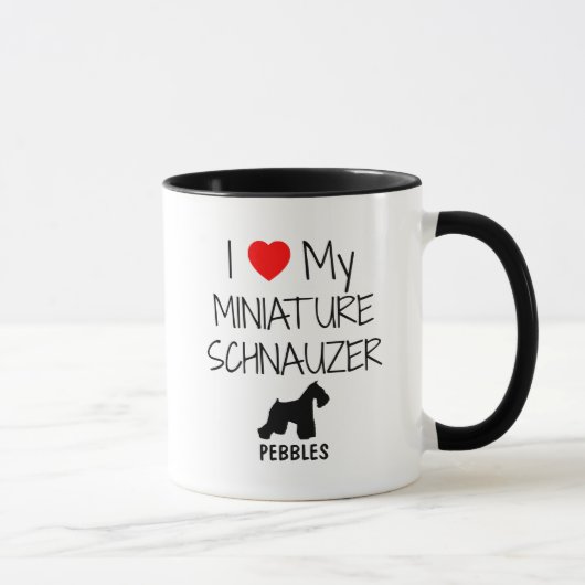 Custom I Liebe My Miniature Schnauzer Tasse (Rechts)