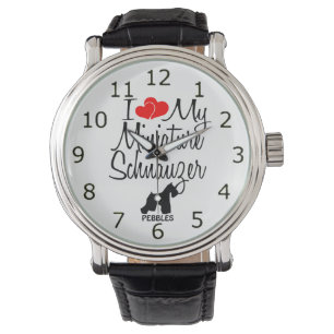 Custom I Liebe My Miniature Schnauzer Watch Armbanduhr