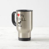 Custom I Liebe My Pitbull Reisebecher (Vorderseite Links)