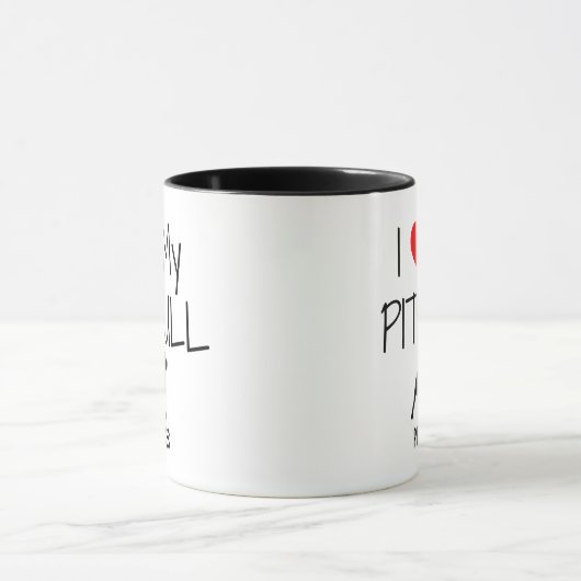 Custom I Liebe My Pitbull Tasse (Zentrum)