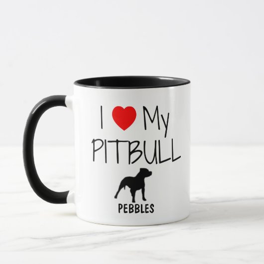 Custom I Liebe My Pitbull Tasse (Links)