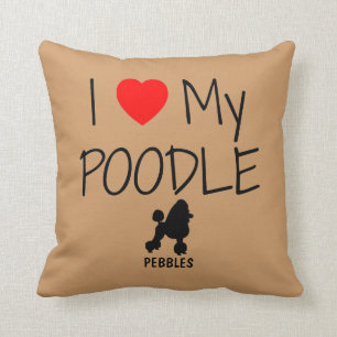 Custom I Liebe My Poodle Kissen