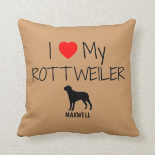 Custom I Liebe My Rottweiler Kissen