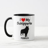 Custom I Liebe My Schipperke Dog Silhouette Tasse (Links)