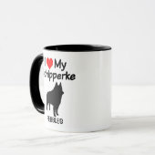 Custom I Liebe My Schipperke Dog Silhouette Tasse (Vorderseite Links)