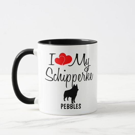Custom I Liebe My Schipperke Tasse (Links)