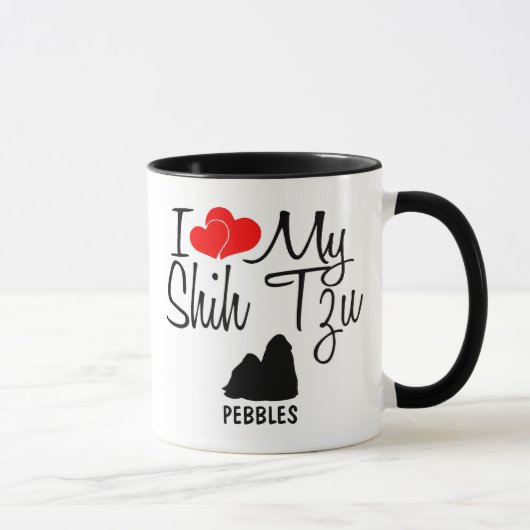 Custom I Liebe My Shih Tzu Tasse (Rechts)