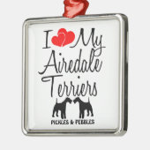 Custom I Liebe My Two Airedale Terriers Ornament (Links)