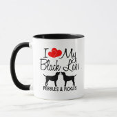 Custom I Liebe My Two Black Labradors Tasse (Links)