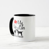 Custom I Liebe My Two Black Labradors Tasse (Vorderseite Links)