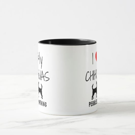 Custom I Liebe My Two Chihuahuuas Tasse (Zentrum)