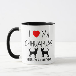 Custom I Liebe My Two Chihuahuuas Tasse