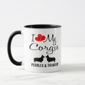 Custom I Liebe My Two Corgis Tasse (Links)