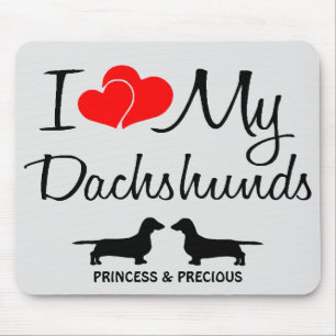 Custom I Liebe my Two Dackel Mousepad