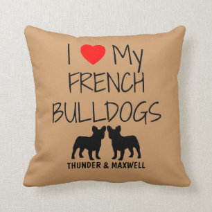 Custom I Liebe My Two French Bulldogs Kissen