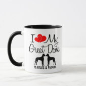 Custom I Liebe My Two Great Danes Tasse (Links)