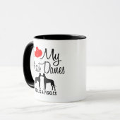 Custom I Liebe My Two Great Danes Tasse (Vorderseite Links)