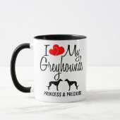 Custom I Liebe My Two Greyhounds Tasse (Links)