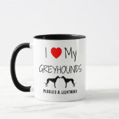 Custom I Liebe My Two Greyhounds Tasse (Links)
